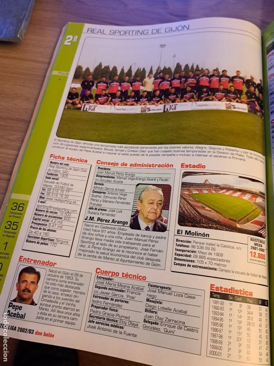 Coleccionismo deportivo: Recorte de Don Bal&oacute;n 2002-03. Sporting Gijon. 2 p&aacute;ginas - Foto 1