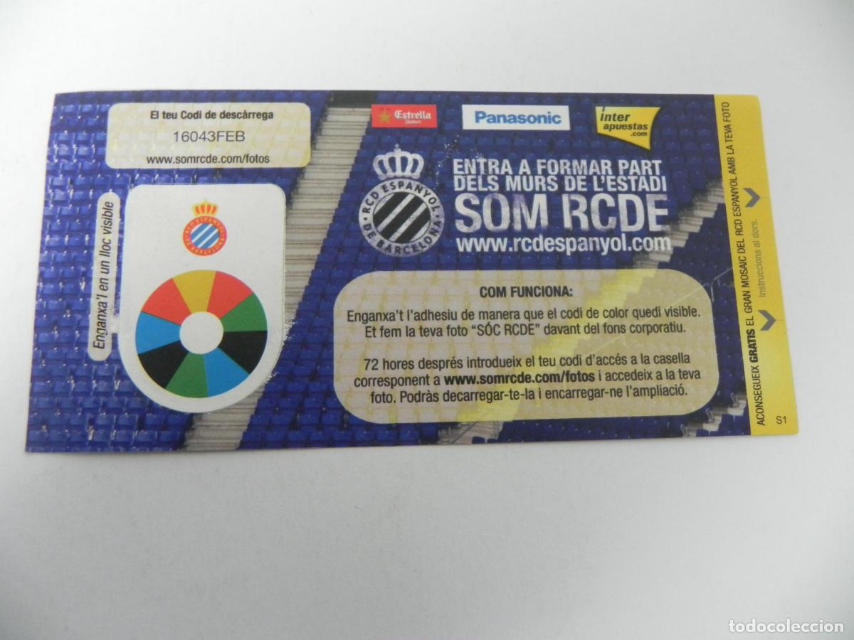 Coleccionismo deportivo: Tarjeta &rdquo;Som RCDE&rdquo; RCD Espanyol - Campa&ntilde;a Gran Mosaic - Con Adhesivo (Ver estado)