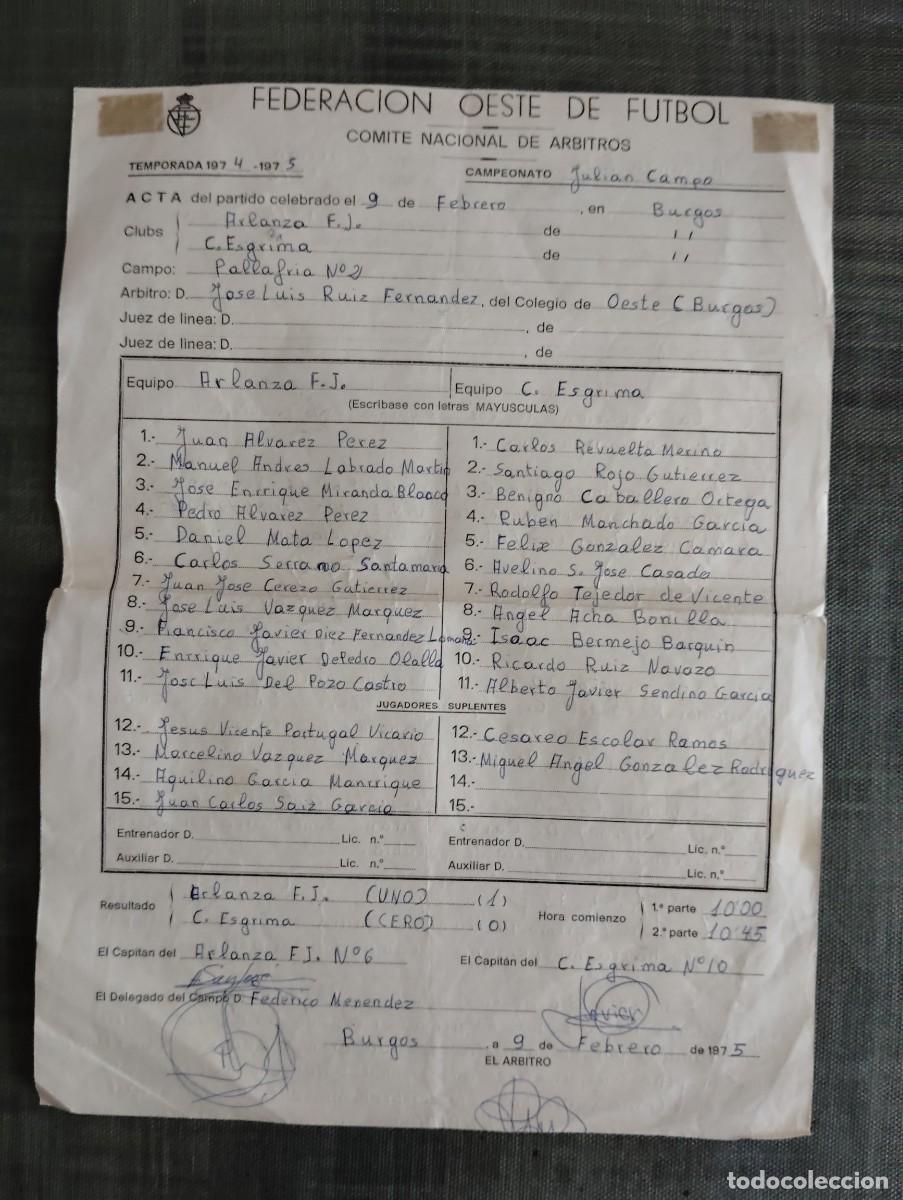 Coleccionismo deportivo: FEDERACION OESTE DE FUTBOL.ARBITROS. BURGOS 1975...EL ENVIO ESTA INCLUIDO.