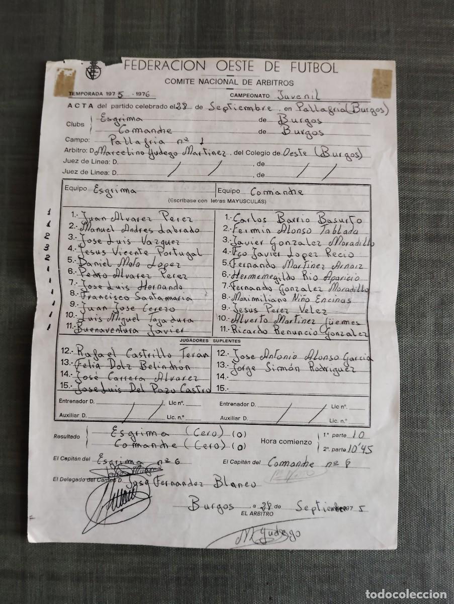 Coleccionismo deportivo: FEDERACION OESTE DE FUTBOL.ARBITROS. BURGOS 1975...EL ENVIO ESTA INCLUIDO.