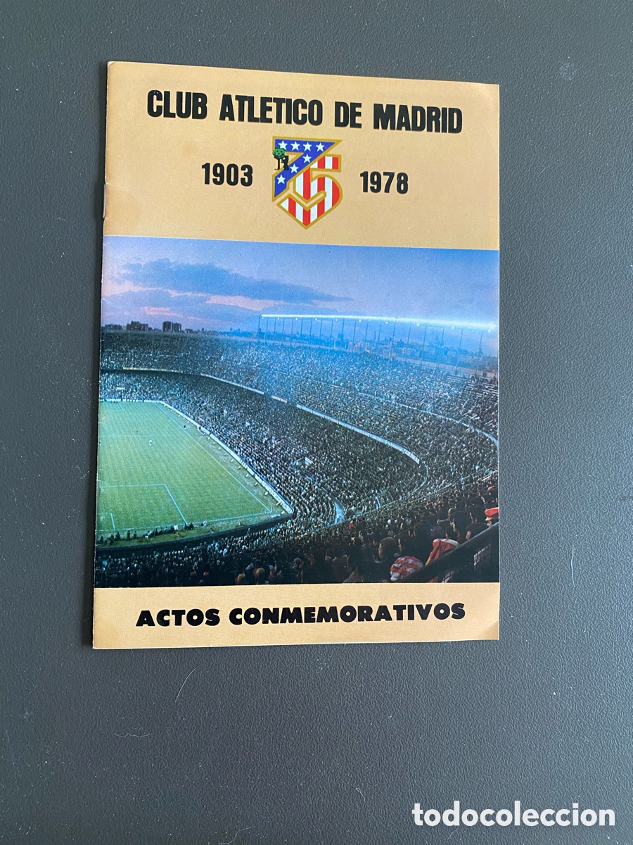 Coleccionismo deportivo: Programa Oficial Actos 75 Aniversario Atl&eacute;tico de Madrid (1978) - 8 P&aacute;ginas