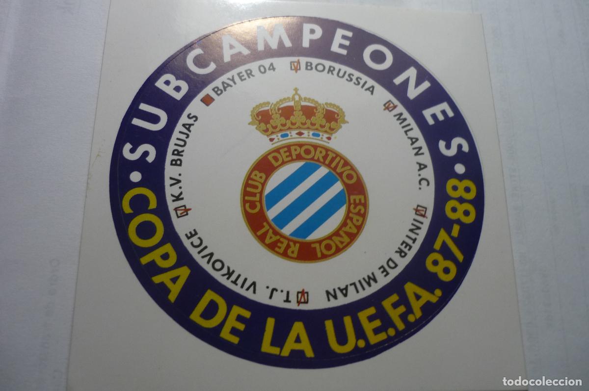 Coleccionismo deportivo: pegatina futbol subcampeones uefa 87.88 r.club deportivo espa&ntilde;ol