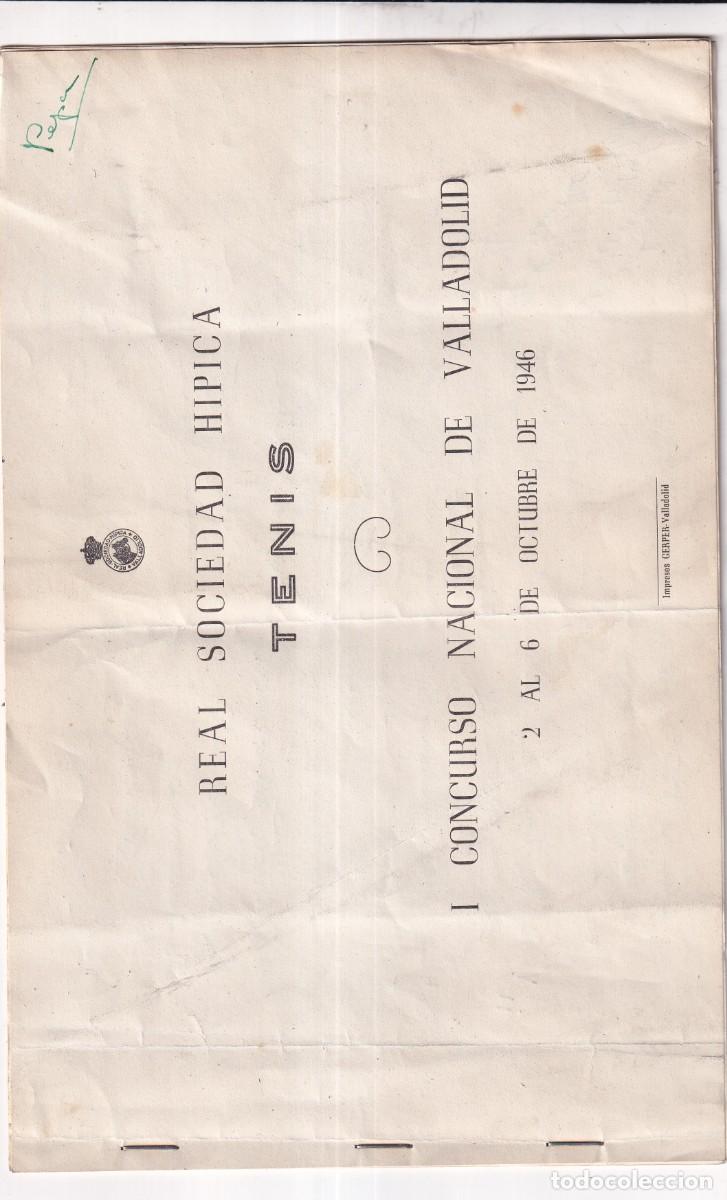 Coleccionismo deportivo: Real Sociedad h&iacute;pica Tenis. I Concurso Nacional de Valladolid del 2 al 6 de octubre de 1946 firmas
