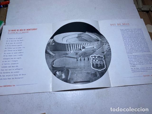Coleccionismo deportivo: Bar&ccedil;a. Penya Bar&ccedil;a Reus. 1959. Triptico con programa de actos de inaguracion - Foto 2