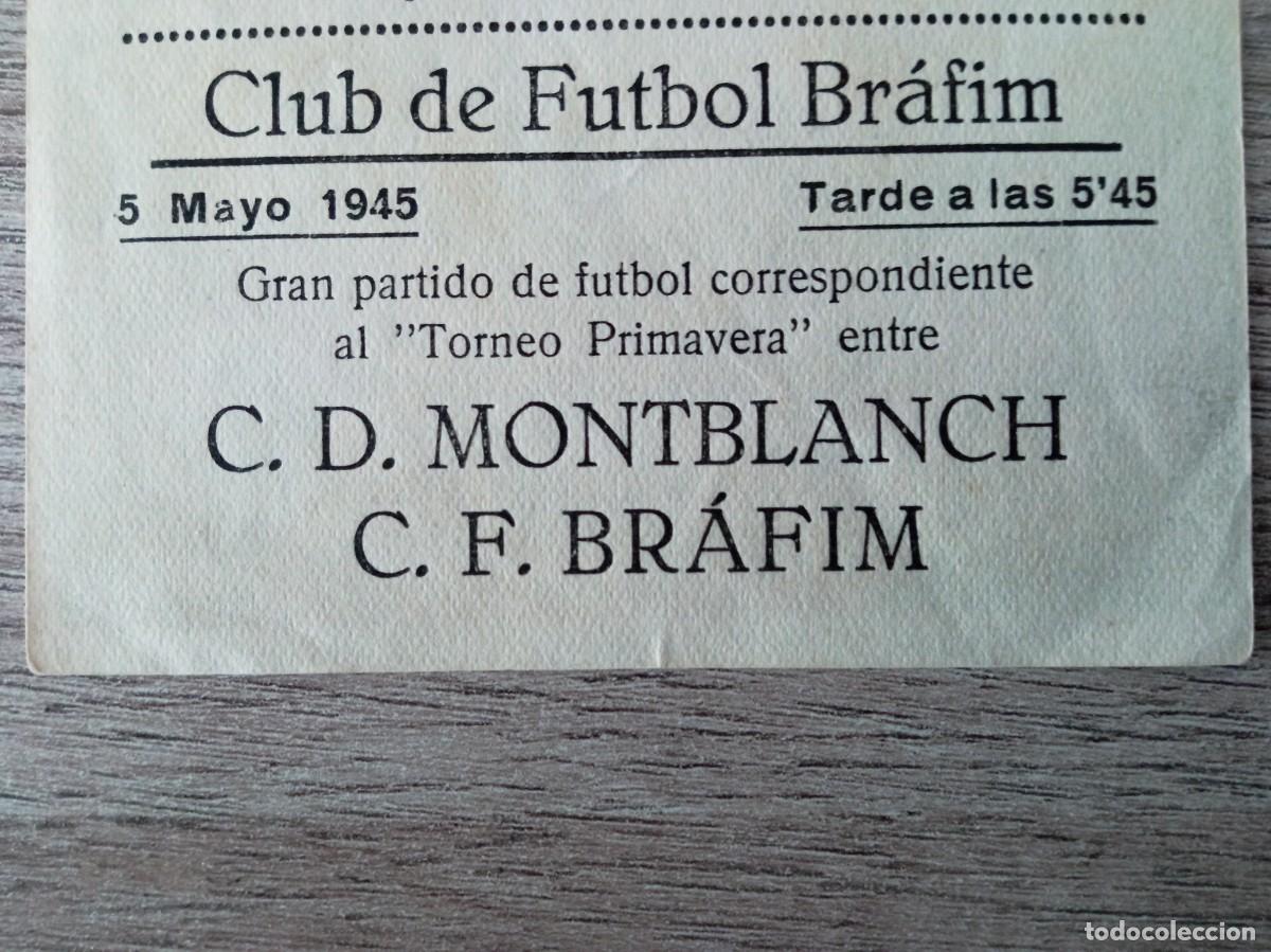 Coleccionismo deportivo: CLUB DE FUTBOL BR&Aacute;FIM CONTRA C.D. MONTBLANCH, ANUNCIO DEL PARTIDO UN EN PROGRAMA DE CINE