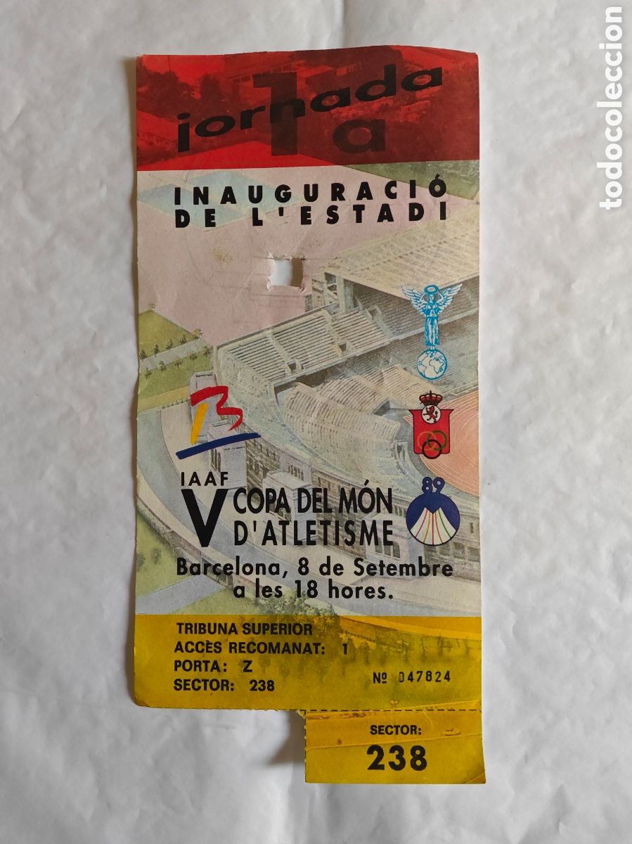 Coleccionismo deportivo: Entrada V Copa del M&oacute;n d Atletisme. Barcelona Estado Montjuich