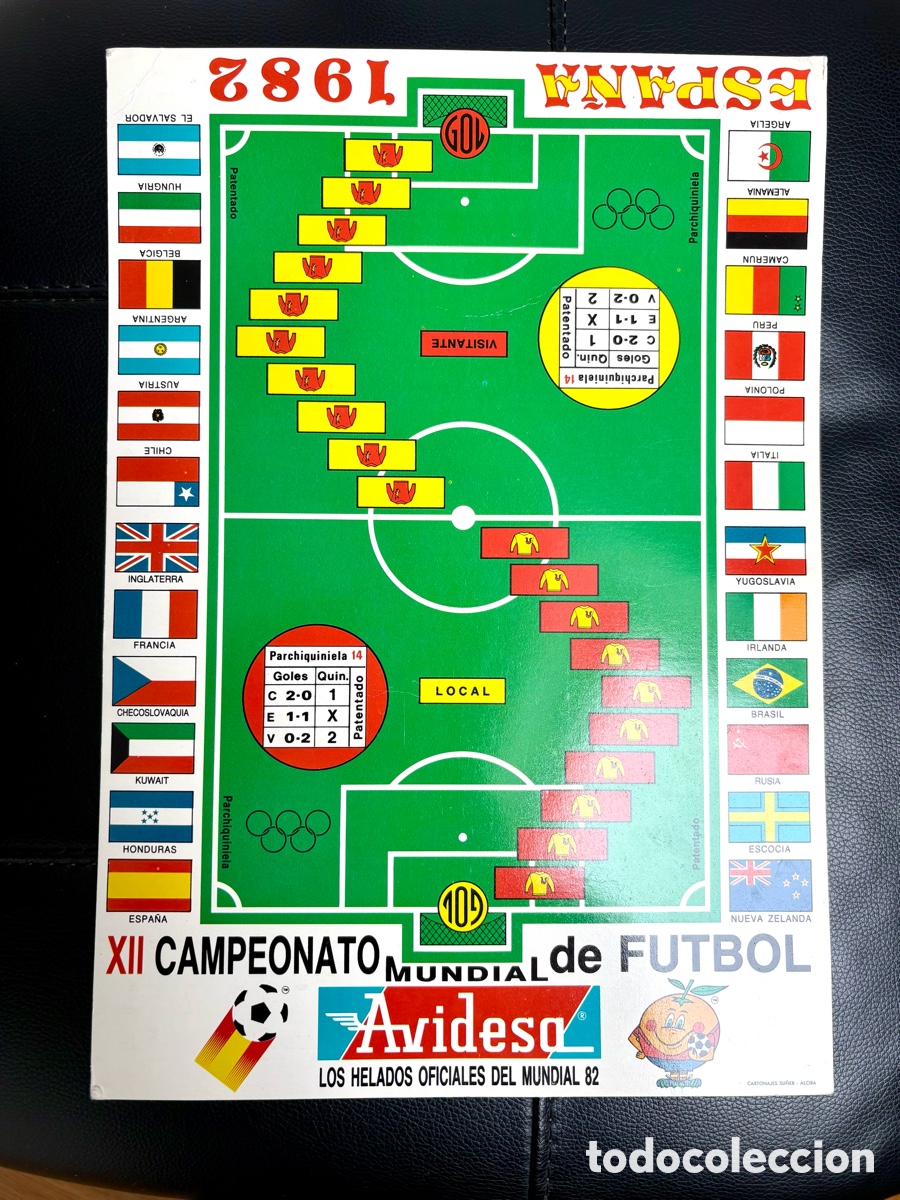 Coleccionismo deportivo: Tablero Parchi-Quiniela Helados Avidesa - Mundial Espa&ntilde;a 1982