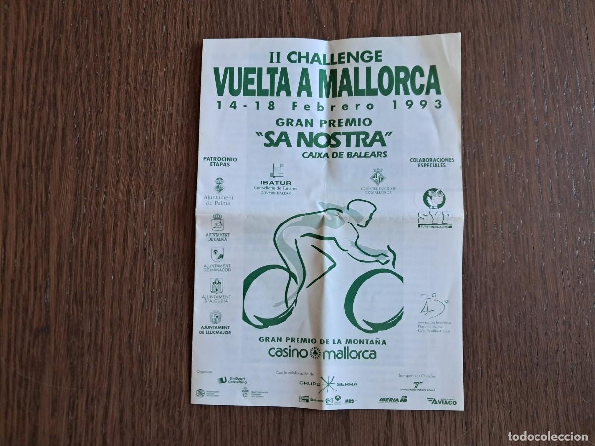 Coleccionismo deportivo: folleto publicitario de ciclismo, II challenge vuelta a Mallorca, a&ntilde;o 1993. recorrido y participante