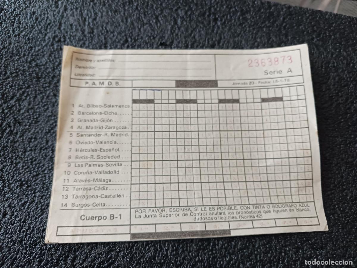 Coleccionismo deportivo: triptico hojita de quiniela 1976, sin escribir - Foto 1