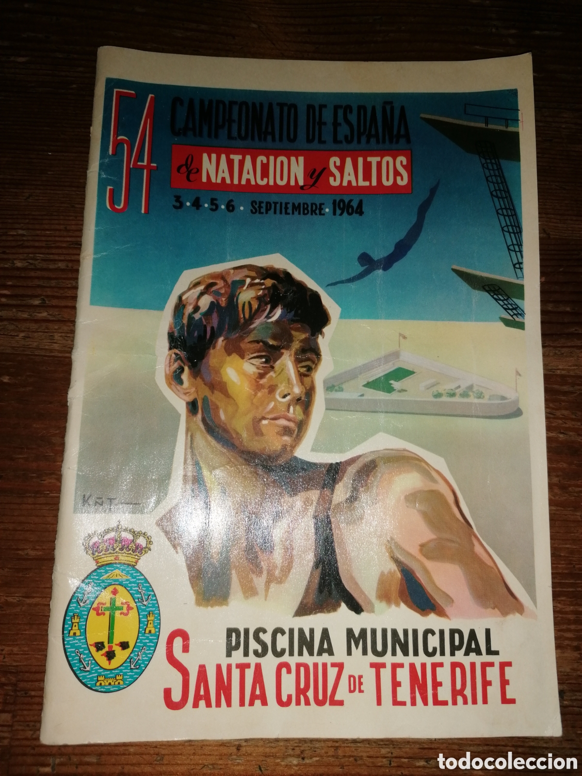Coleccionismo deportivo: 54 Campeonato de Espa&ntilde;a de Nataci&oacute;n y Saltos - Santa Cruz de Tenerife - 1964