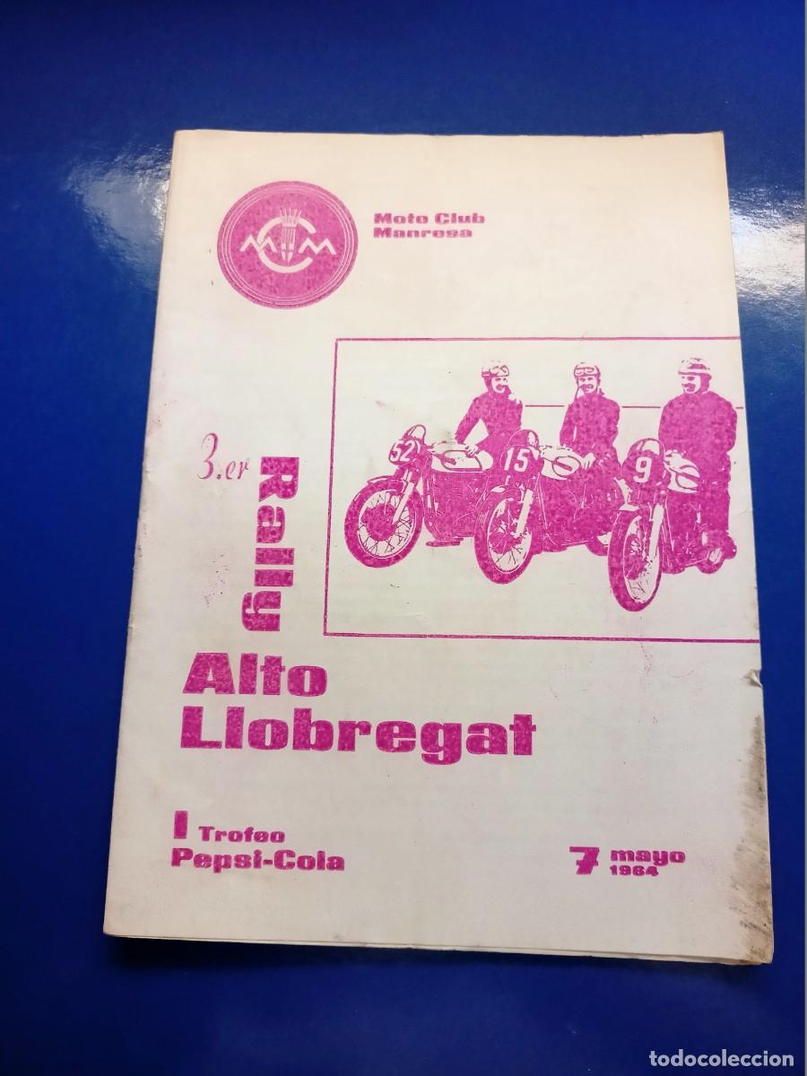 Coleccionismo deportivo: REGLAMENTO DE MOTOCICLETAS Y AUTOMOVILES DEL 3r. RALLY ALTO LLOBREGAT MAYO 1964