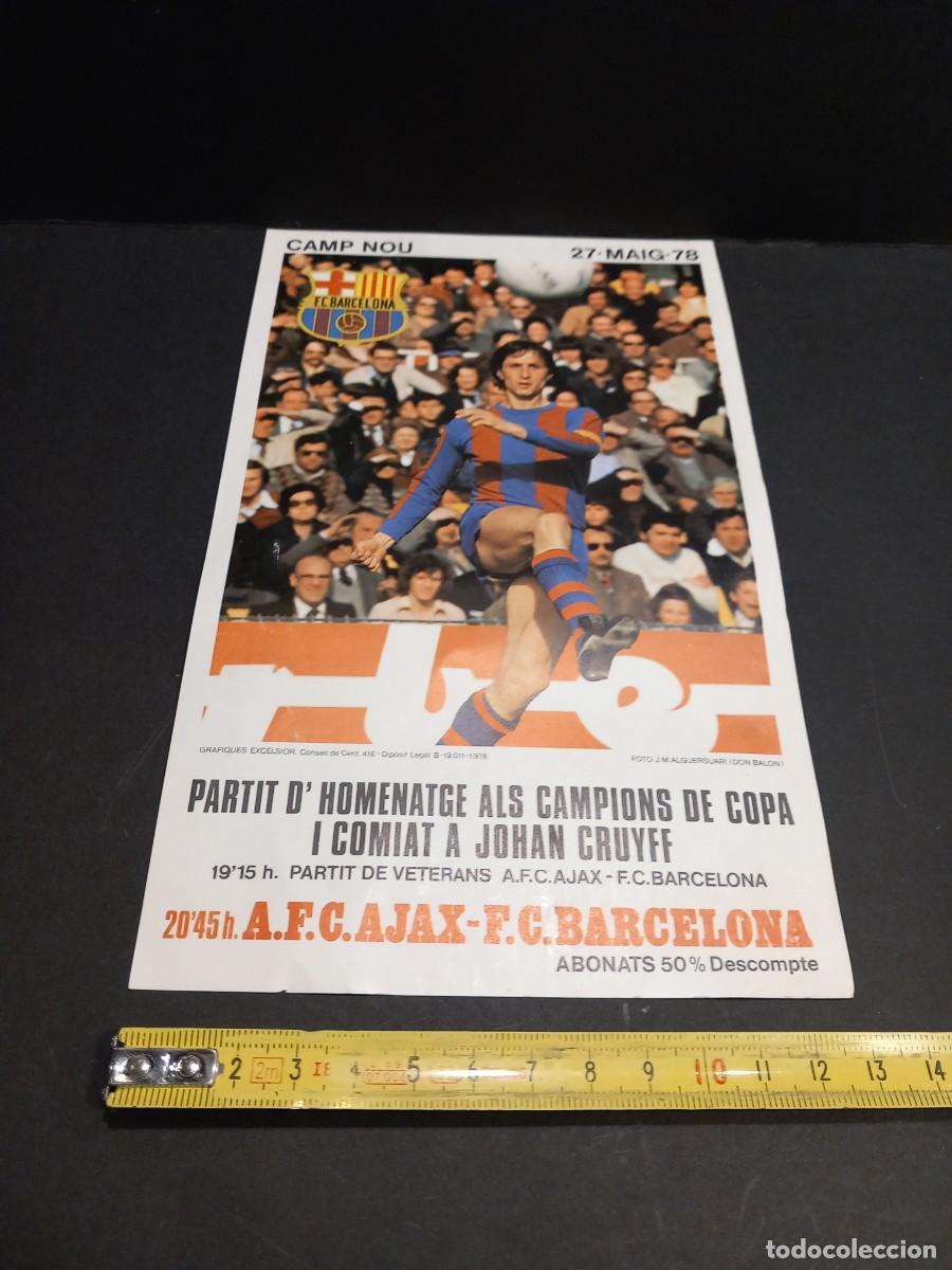 Coleccionismo deportivo: JOHAN CRUYFF FOLLETO ORIGINAL PARTIDO DE HOMENAJE CAMP NOU F.C. BARCELONA 1978 / COMPRA MIN&Iacute;MA 5 &euro;