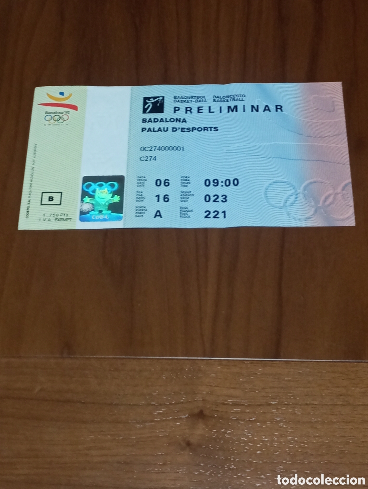 Coleccionismo deportivo: ENTRADA CHINA VS VENEZUELA Y ANGOLA VS ESPA&Ntilde;A BALONCESTO JJOO BARCELONA 1992
