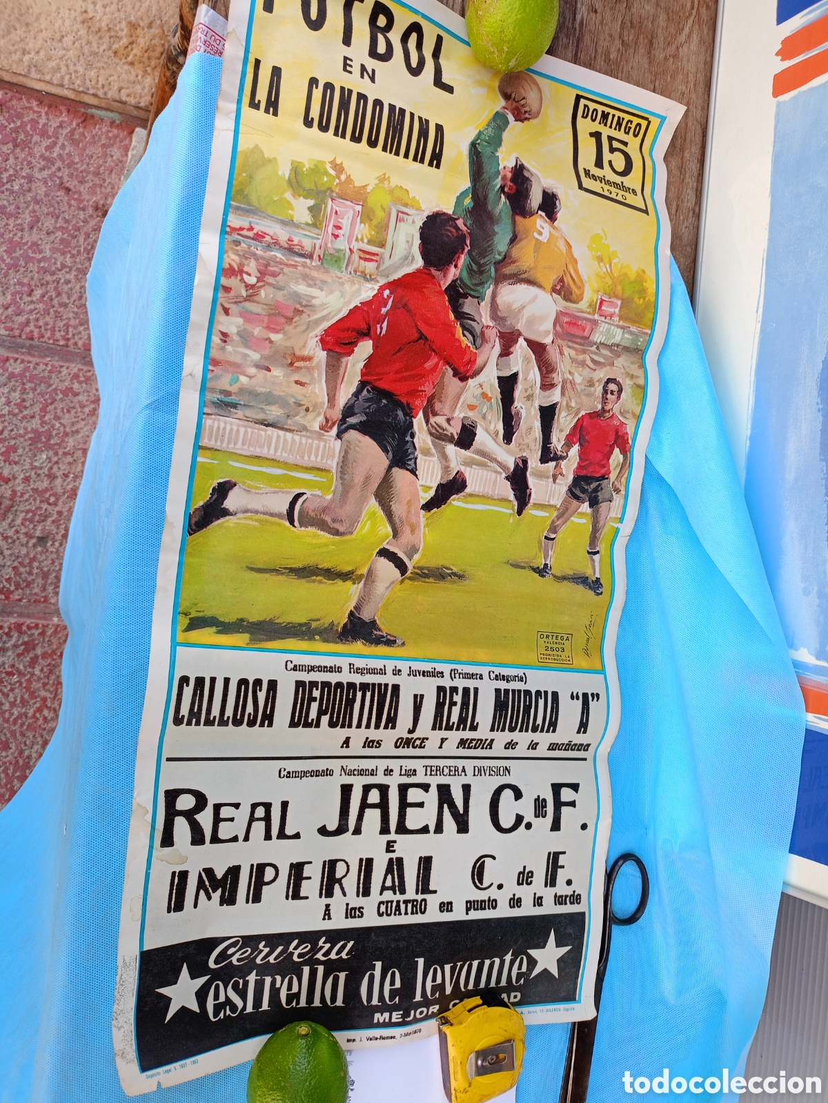 Coleccionismo deportivo: CATEL DE F&Uacute;TBOL 1970. IMPERIAL - JA&Eacute;N. CALLOSA DEPORTIVA - REAL MURCIA. 72 x 35 cm
