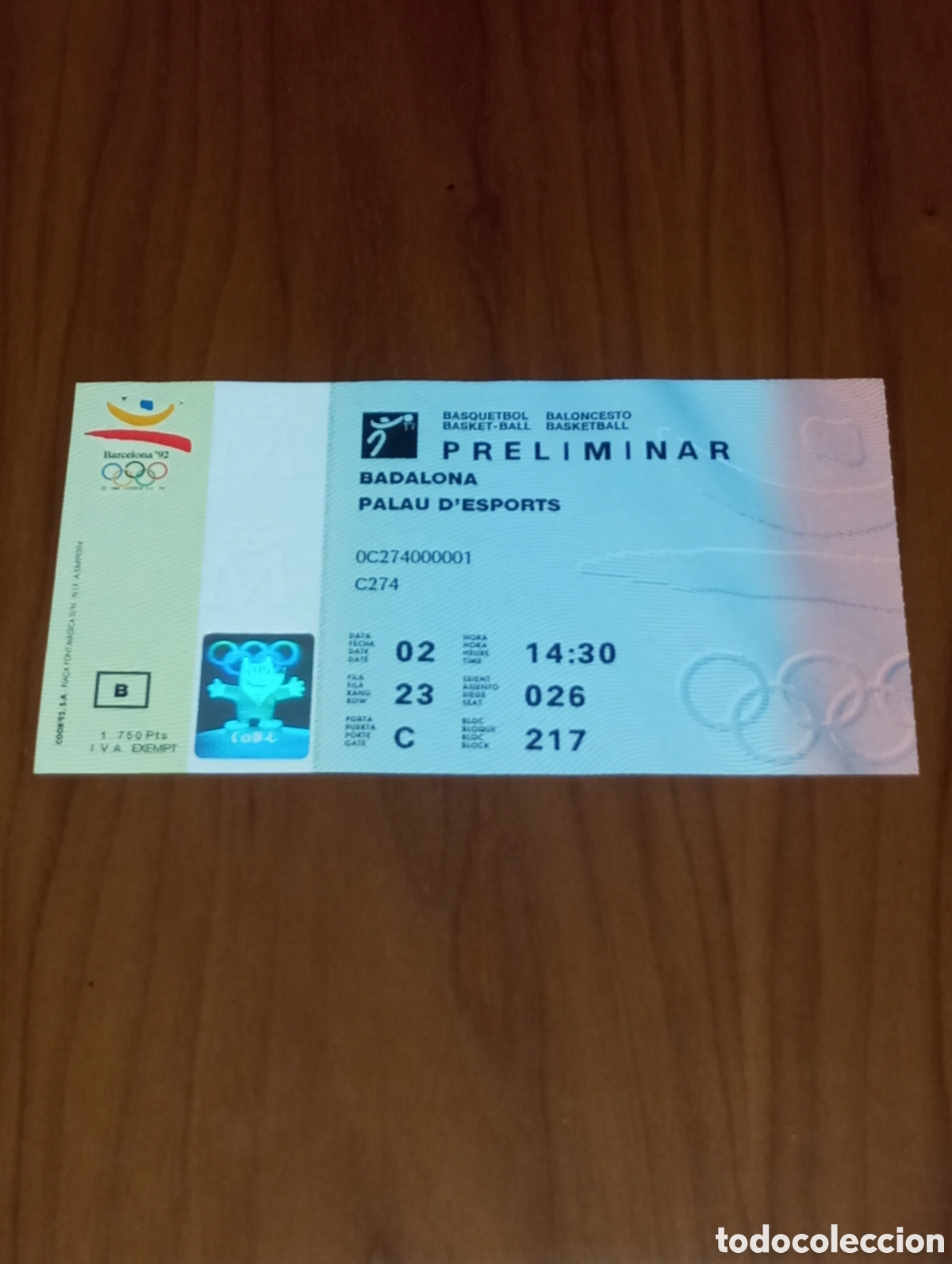 Coleccionismo deportivo: ENTRADA CHINA VS VENEZUELA Y AUSTRALIA VS LITUANIA SABONIS BALONCESTO JJOO BARCELONA 1992