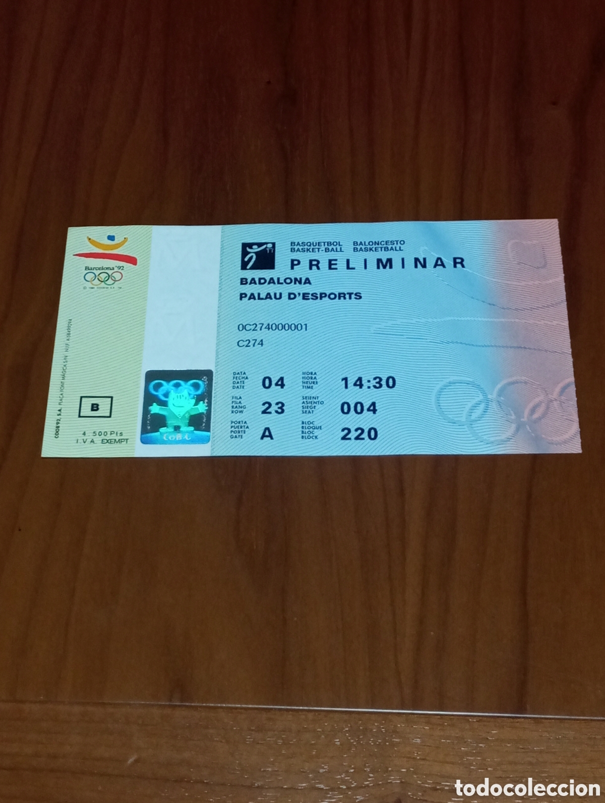 Coleccionismo deportivo: Entrada Baloncesto 1/4 Final Croacia VS Australia y Equipo Unificado VS Alemania JJOO Barcelona 1992