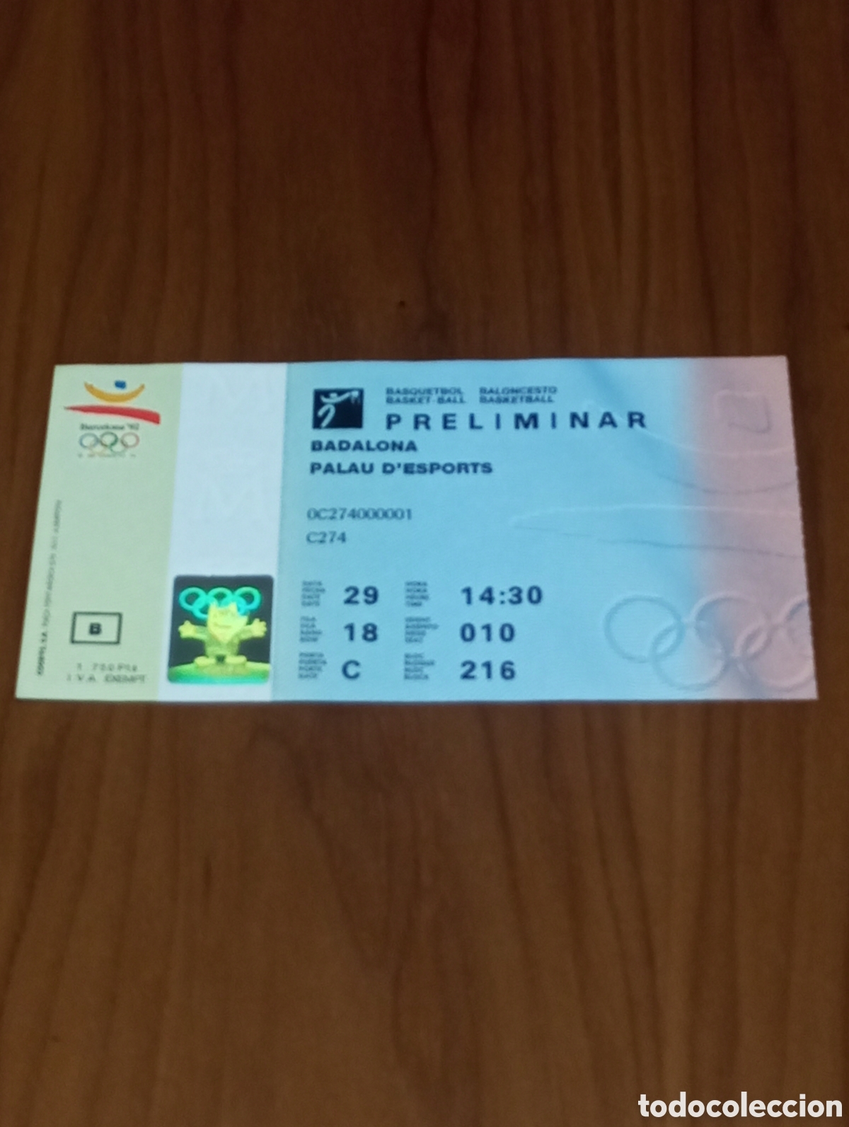 Sports collectibles: ENTRADA EQUIPO UNIFICADO VS CHINA Y LITUANIA VS PUERTO RICO SABONIS BALONCESTO JJOO BARCELONA 1992