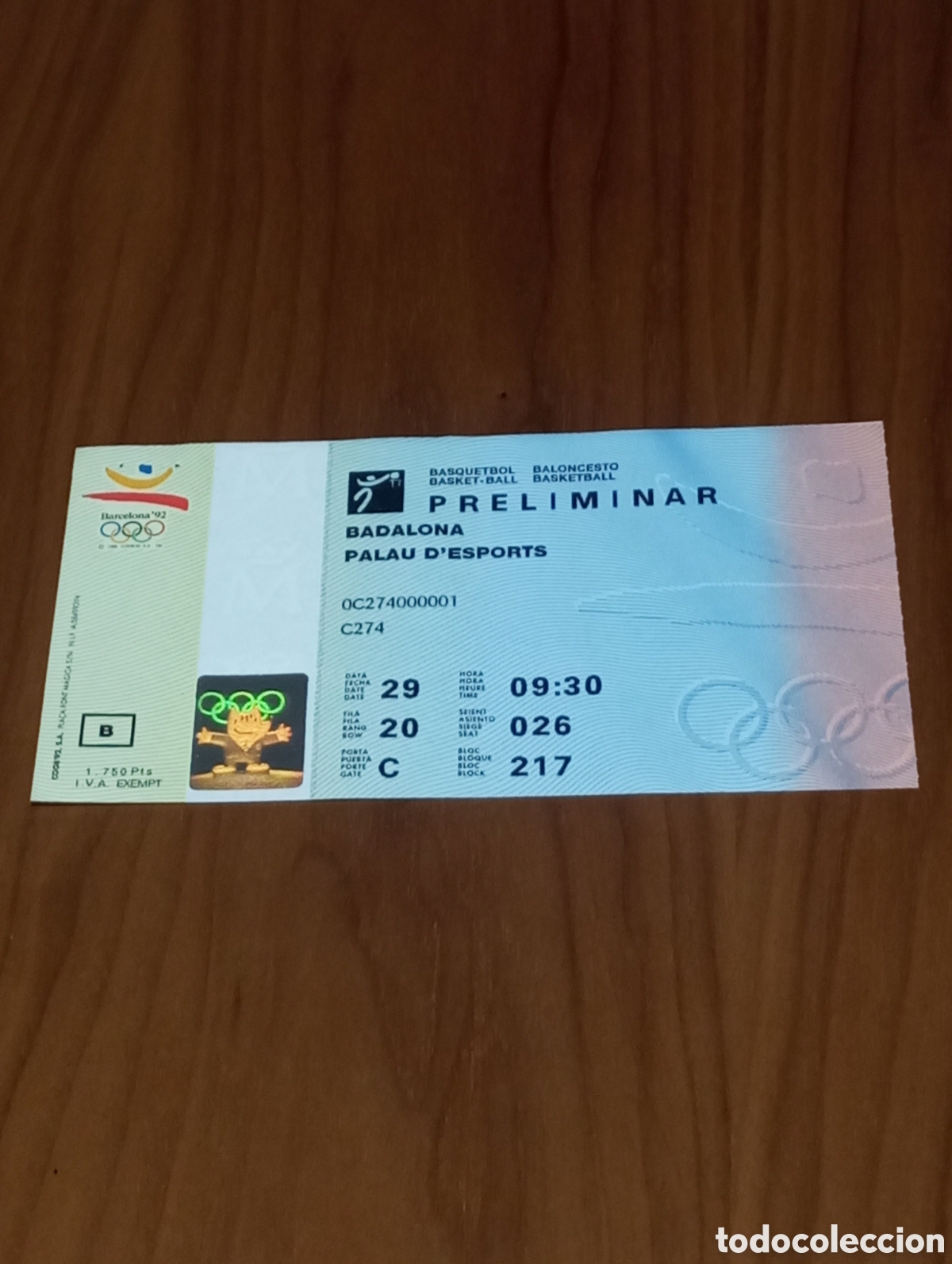 Coleccionismo deportivo: ENTRADA AUSTRALIA VS VENEZUELA Y BRASIL VS ANGOLA BALONCESTO JJOO BARCELONA 1992