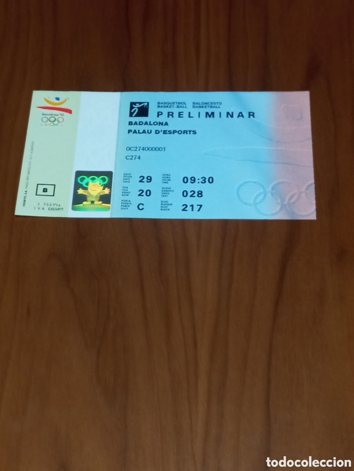 Coleccionismo deportivo: ENTRADA AUSTRALIA VS VENEZUELA Y BRASIL VS ANGOLA BALONCESTO JJOO BARCELONA 1992