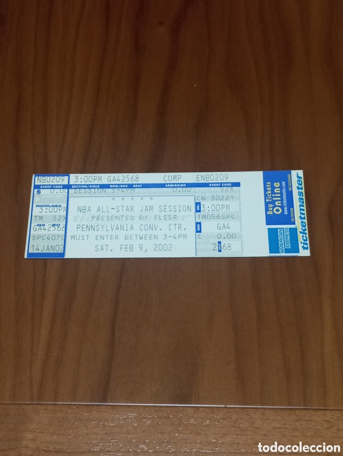 Coleccionismo deportivo: ENTRADA ENTERA NBA ALL STAR 2002 PHILADELPHIA JAM SESSION