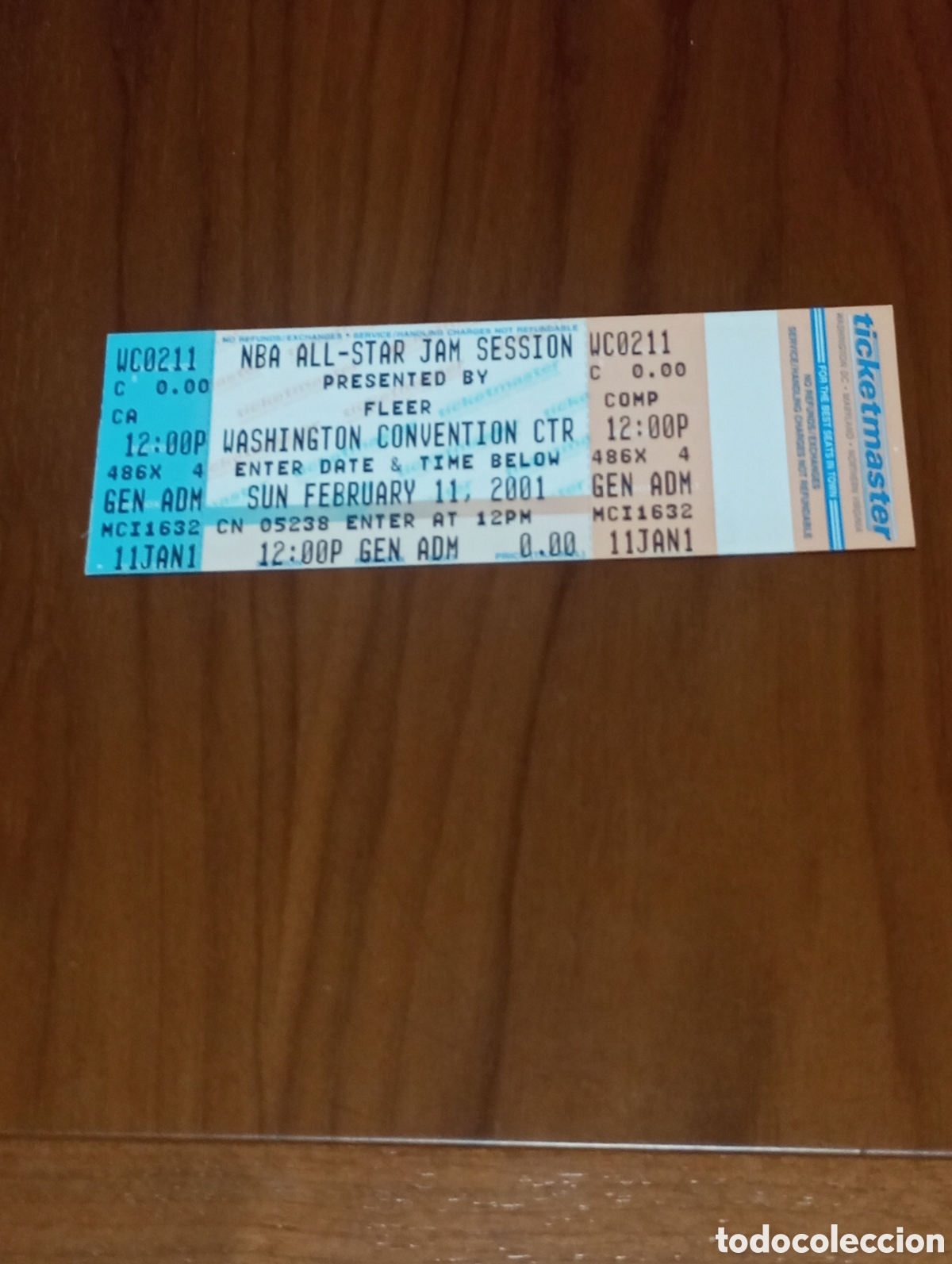 Coleccionismo deportivo: ENTRADA ENTERA NBA ALL STAR 2001 WASHINGTON JAM SESSION