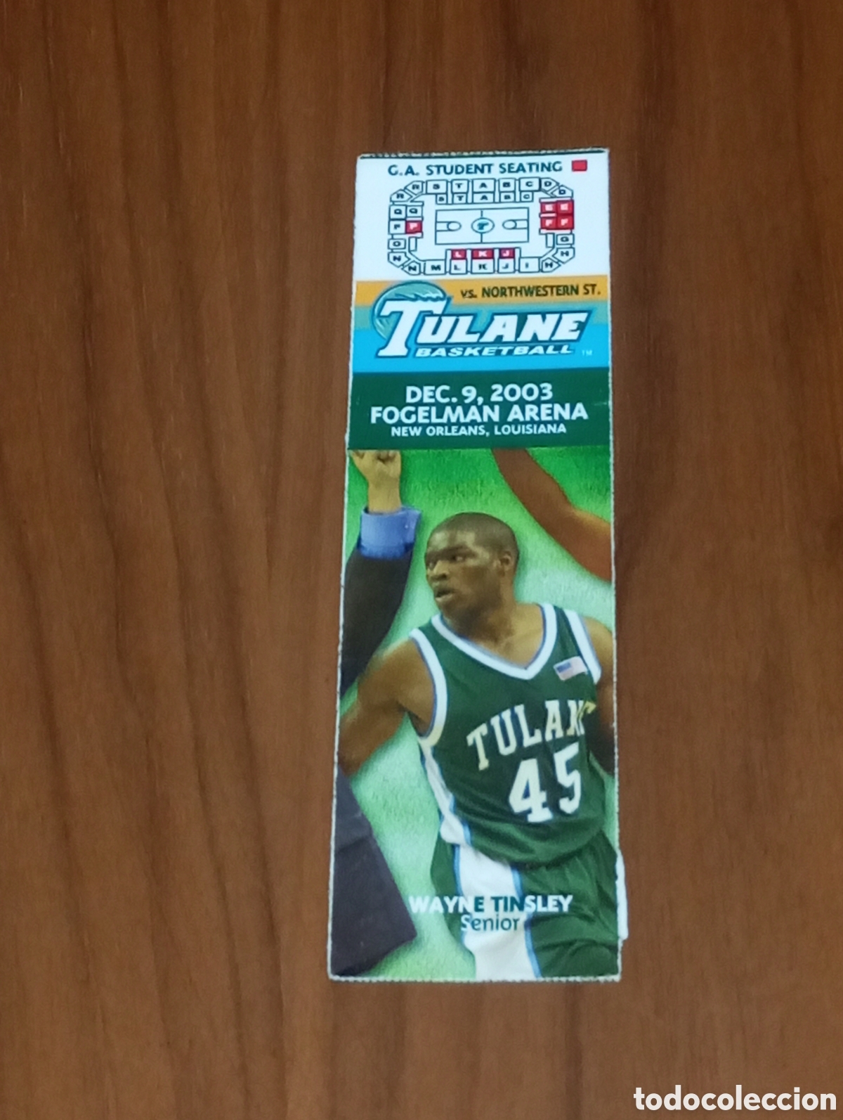 Coleccionismo deportivo: ENTRADA NCAA BASKETBALL TULANE VS NORTHWESTERN ST. 2003