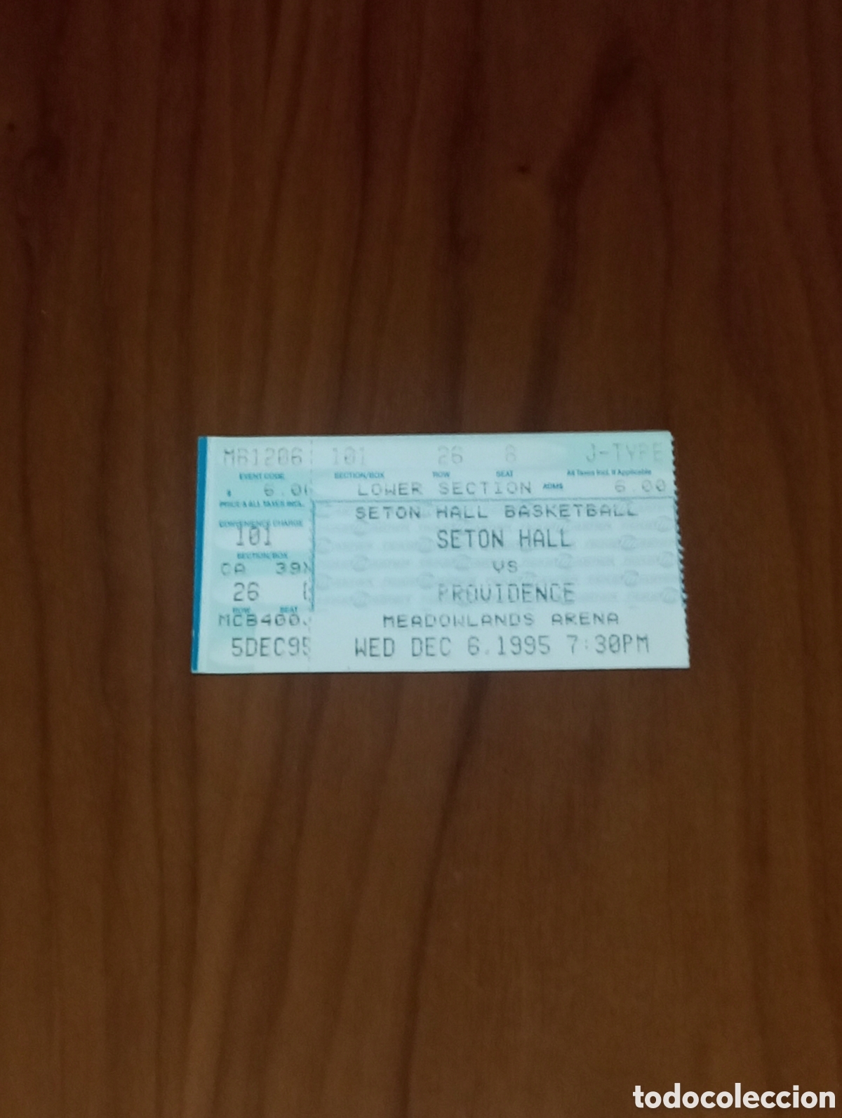 Coleccionismo deportivo: ENTRADA NCAA BASKETBALL SETON HALL VS PROVIDENCE 1995 - Foto 1