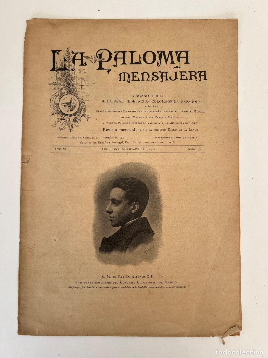 Coleccionismo deportivo: DIARIO LA PALOMA MENSAJERA ORGANO OFICIAL COLOMBOFILIA ESPA&Ntilde;OLA 1902
