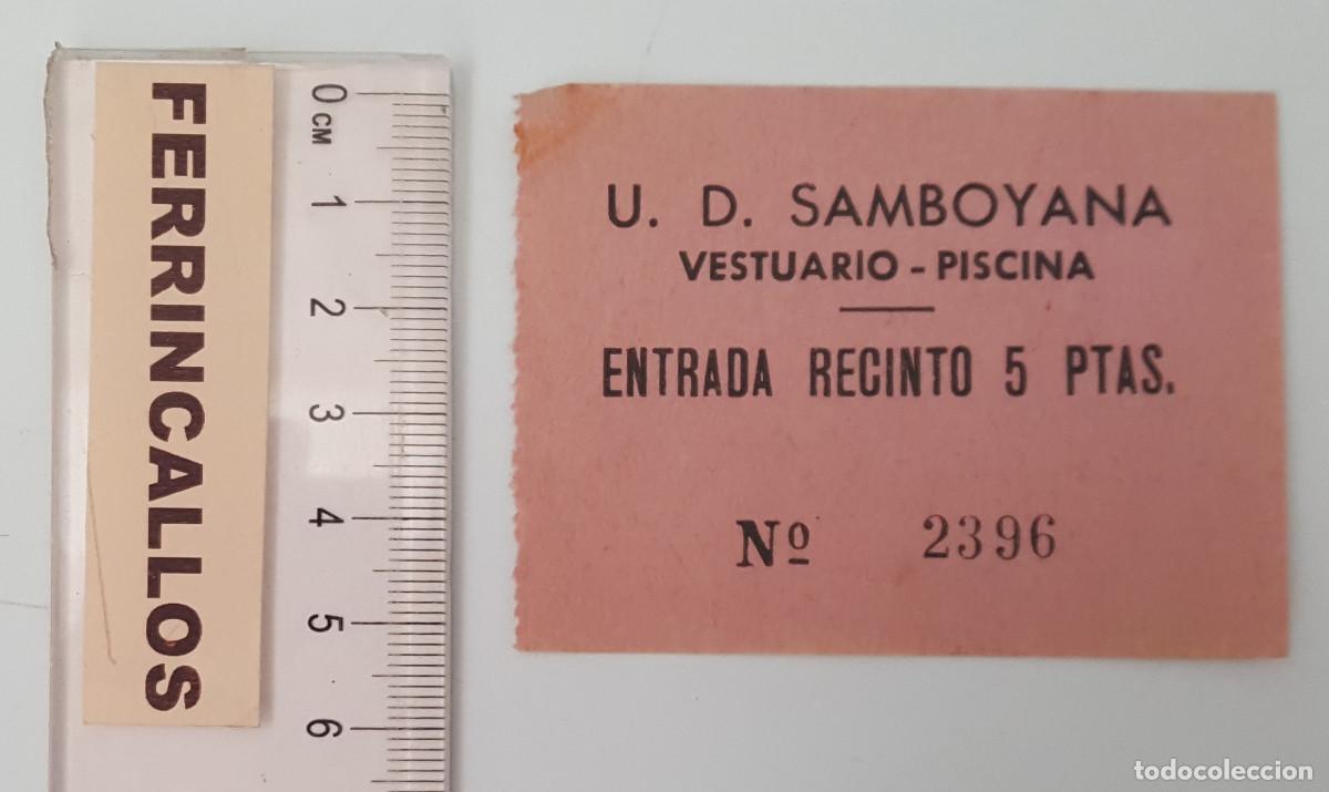 Coleccionismo deportivo: ENTRADA RECINTO 5 PTAS. U.D. SAMBOYANA, VESTUARIO-PISCINA
