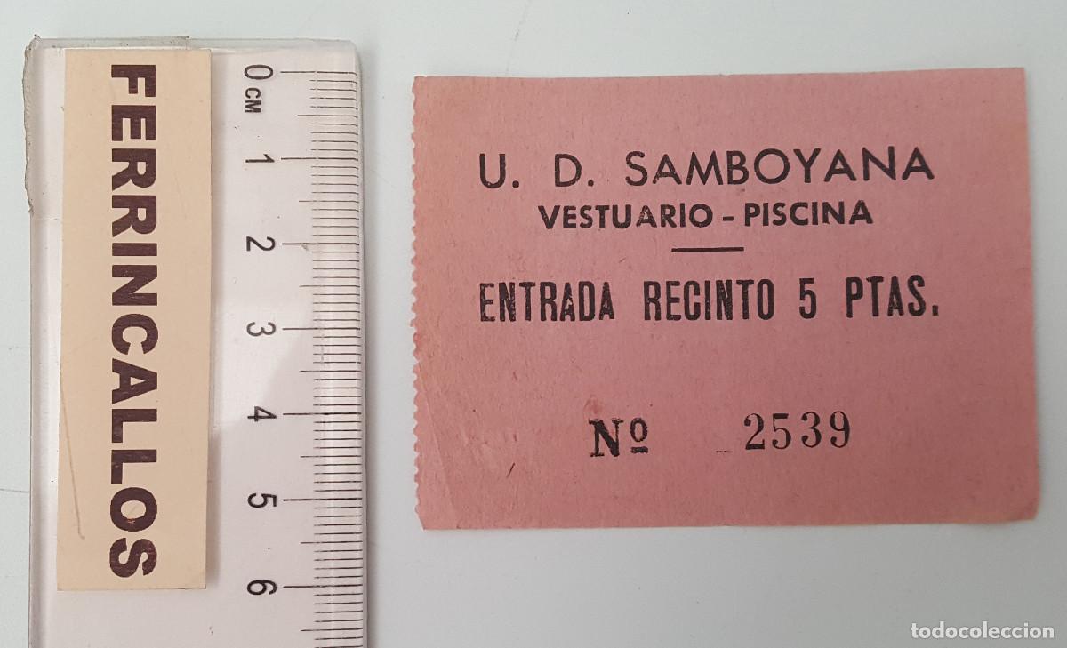 Coleccionismo deportivo: ENTRADA RECINTO 5 PTAS. U.D. SAMBOYANA, VESTUARIO-PISCINA