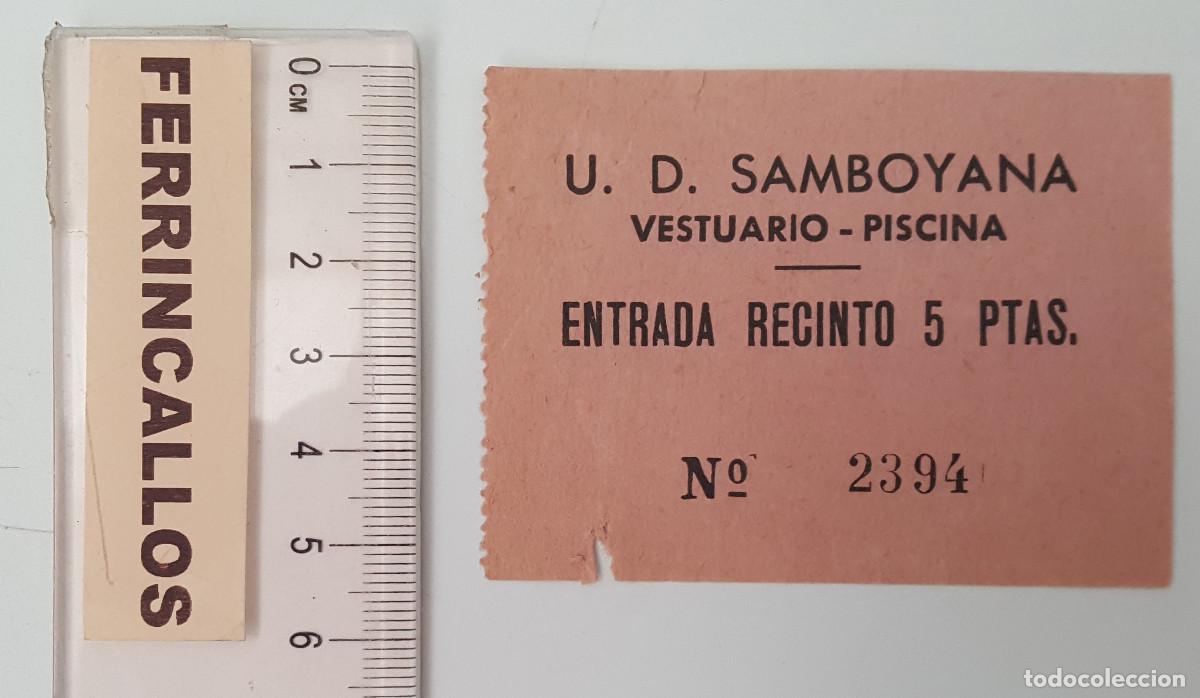 Coleccionismo deportivo: ENTRADA RECINTO 5 PTAS. U.D. SAMBOYANA, VESTUARIO-PISCINA