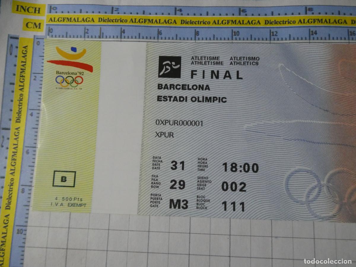 Coleccionismo deportivo: ENTRADA T&Iacute;CKET FACS&Iacute;MIL DEPORTES. JUEGOS OL&Iacute;MPICOS BARCELONA 92 1992 ATLETISMO. 258