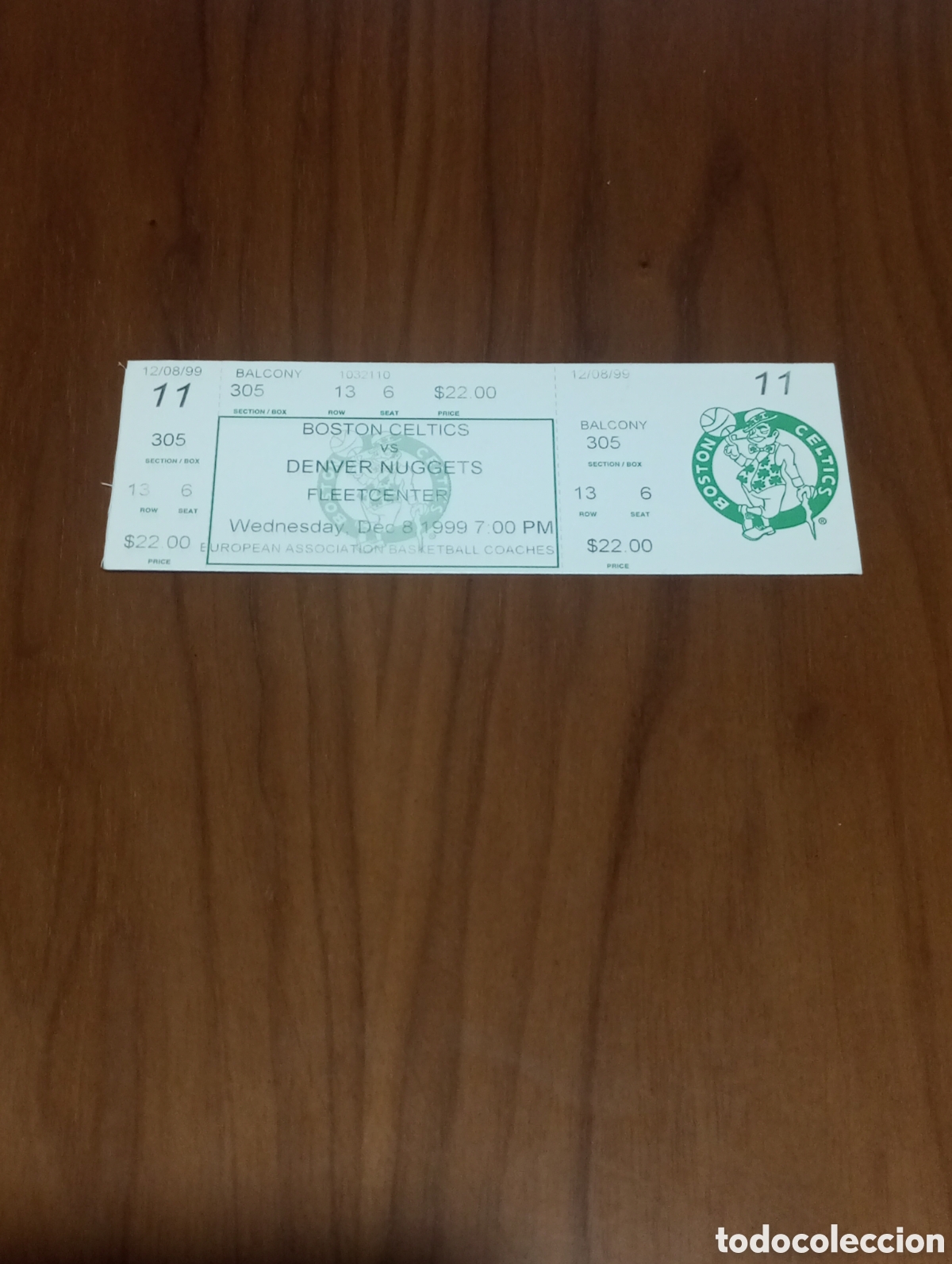 Coleccionismo deportivo: ENTRADA ENTERA BOSTON CELTICS VS DENVER NUGGETS 1999