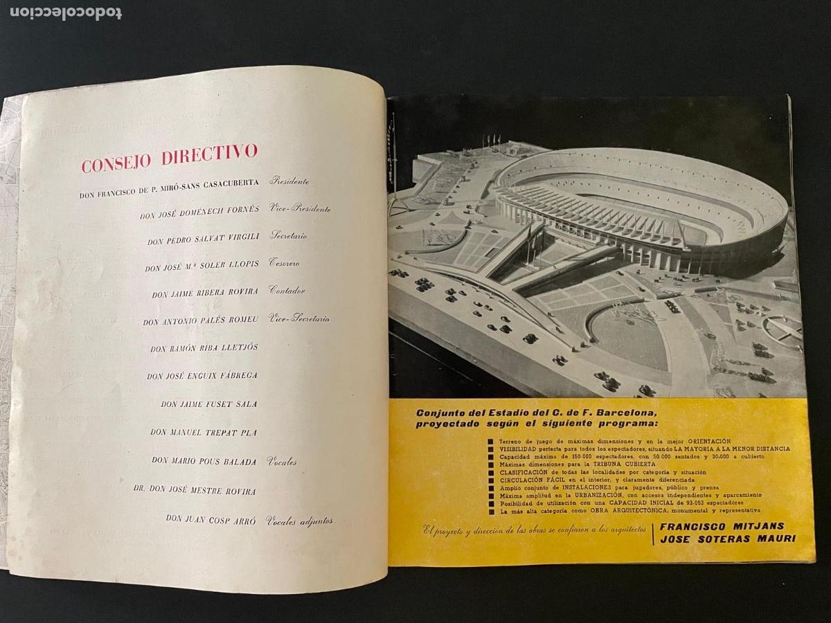 Coleccionismo deportivo: CF BARCELONA (BAR&Ccedil;A) INAUGURACION DEL ESTADIO - PROGRAMA, ILUSTRADO - A&Ntilde;O 1957 - Foto 3