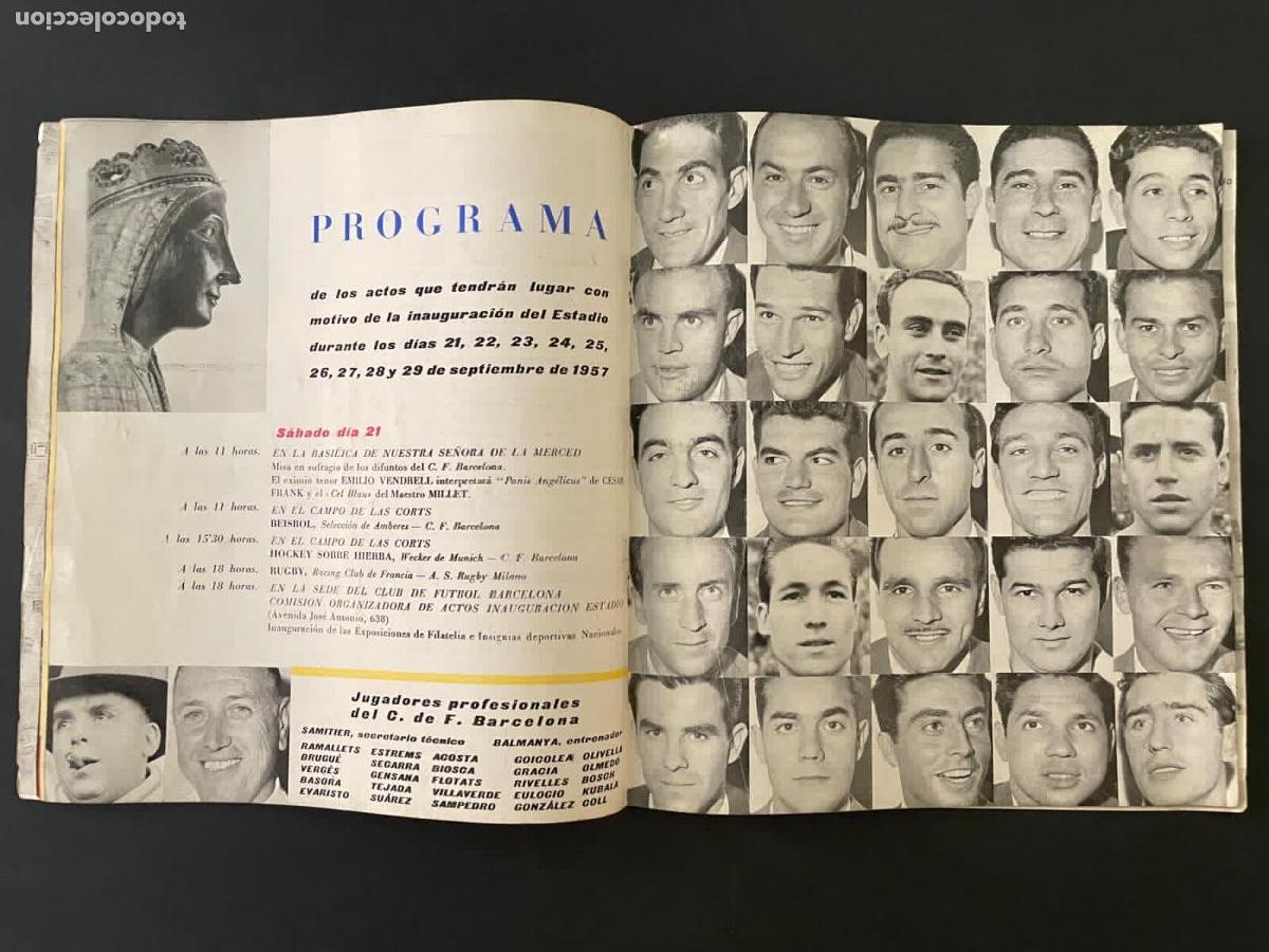 Coleccionismo deportivo: CF BARCELONA (BAR&Ccedil;A) INAUGURACION DEL ESTADIO - PROGRAMA, ILUSTRADO - A&Ntilde;O 1957 - Foto 5