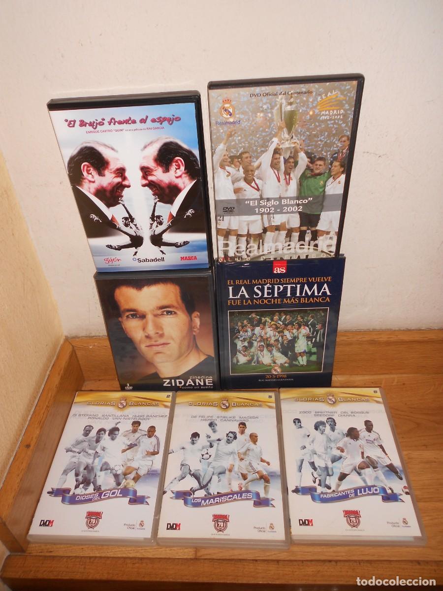 Coleccionismo deportivo: REAL MADRID - LOTE 8 DVDs : ZIDANE / QUINI / DIOSES del GOL / la SEPTIMA / un SIGLO BLANCO - 1&euro;y+