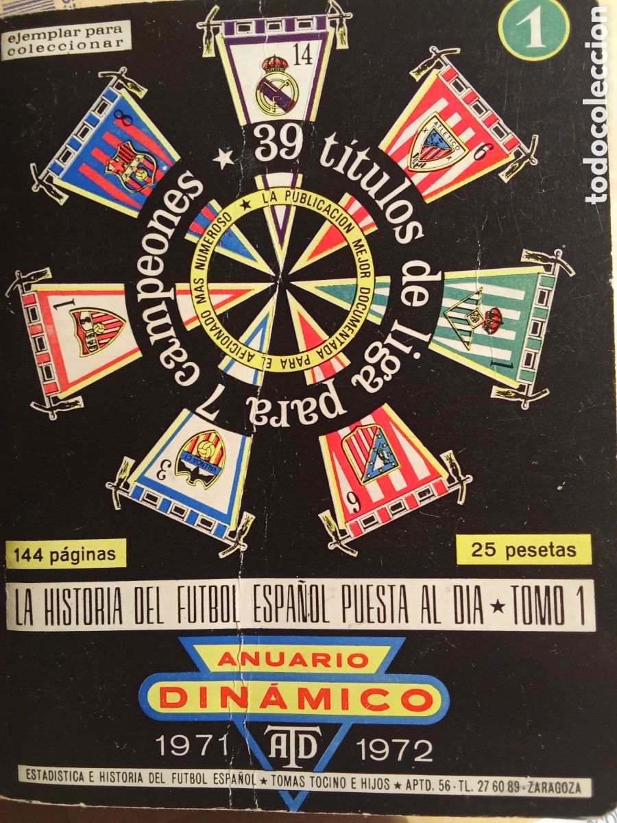 Coleccionismo deportivo: ANUARIO DINAMICO ,ediciones deportivas, 1971/1972 JMJ