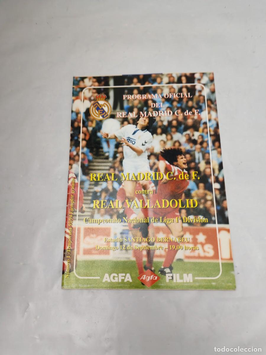 Colecionismo desportivo: Programa Oficial Partido de Liga: Real Madrid-Real Valladolid, Santiago Bernab&eacute;u, 12 septiembre 1993
