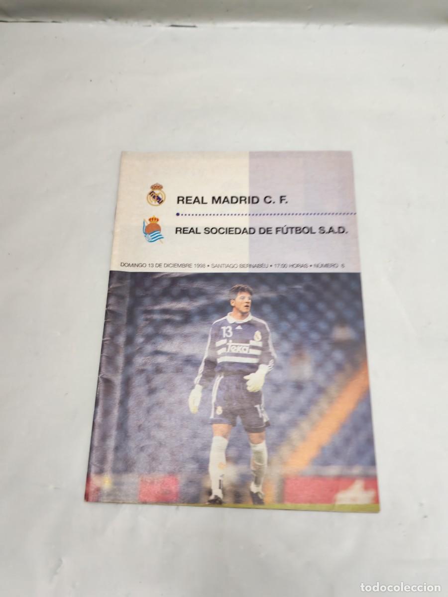 Colecionismo desportivo: Programa Oficial Partido de Liga: Real Madrid-Real Sociedad, Santiago Bernab&eacute;u, 13 diciembre 1998