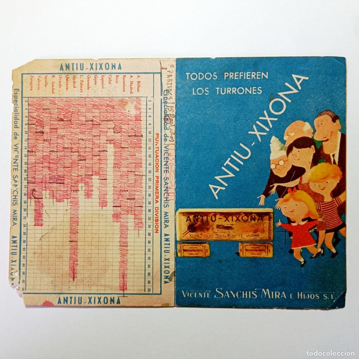 Coleccionismo deportivo: ⚜️ &Ntilde;09X01 Calendario Desplegable Liga F&uacute;tbol 1958 1959 Antiu Xixona Gr&aacute;fica Puntuaci&oacute;n Coleccionismo