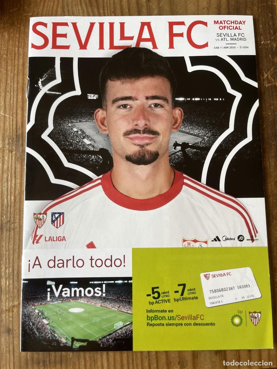 Coleccionismo deportivo: PROGRAMA OFICIAL SEVILLA 2-1 ATLETICO MADRID TEMPORADA 2025 2026 DEBUT BELAID MARTINEZ BO&Ntilde;AR GOL