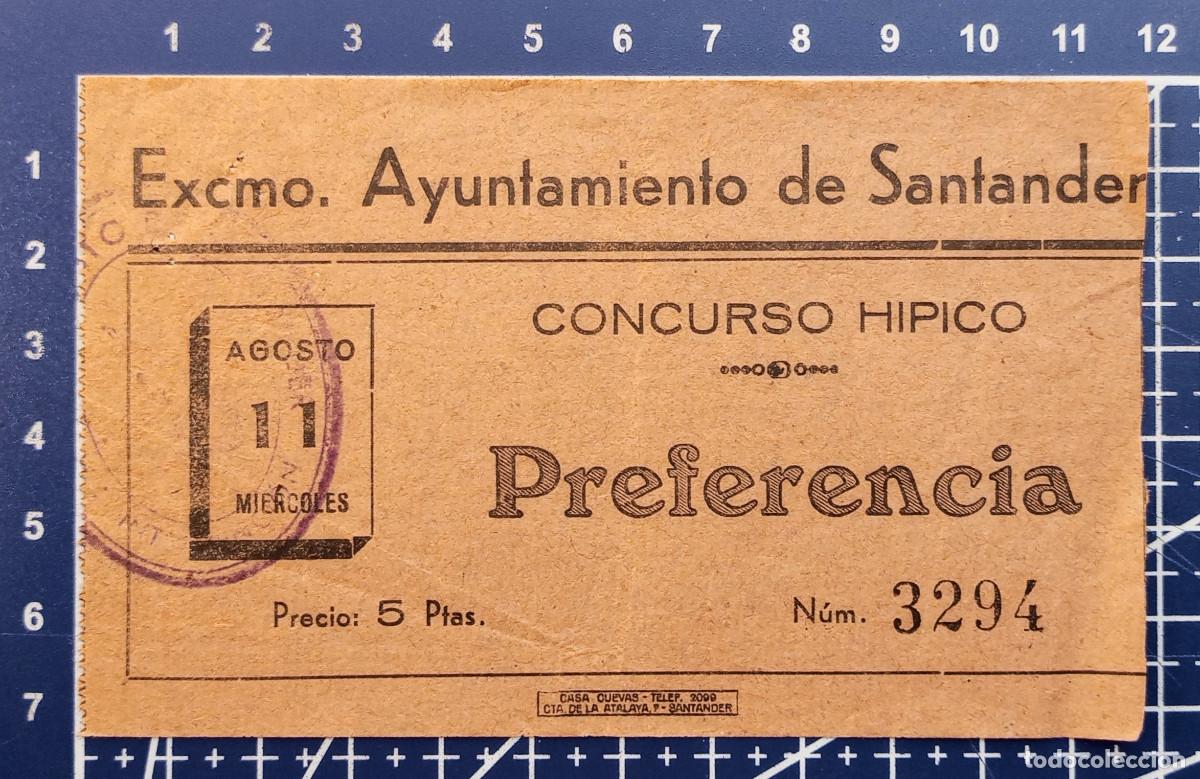 Coleccionismo deportivo: ENTRADA/TIQUET - CONCURSO H&Iacute;PICO - SANTANDER - Foto 1