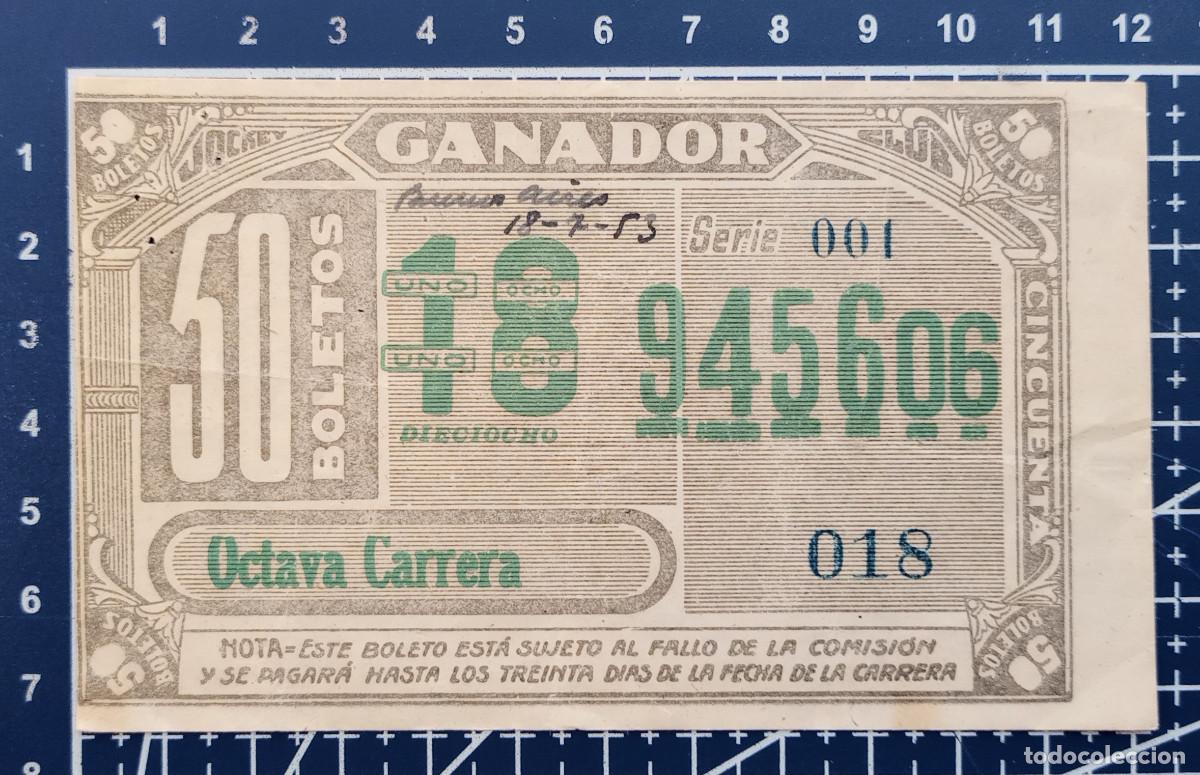 Coleccionismo deportivo: BOLETO DE APUESTAS H&Iacute;PICAS - JOCKEY CLUB BUENOS AIRES - 1953