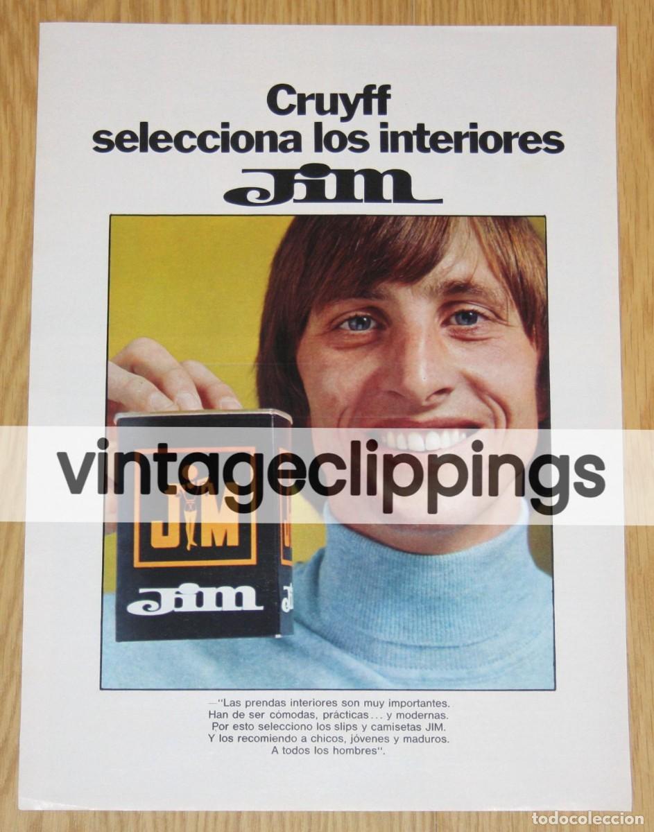 Coleccionismo deportivo: JOHAN CRUYFF Publicidad 1974 Original Spain Jim Promo Advert FC Barcelona Ajax Anuncio
