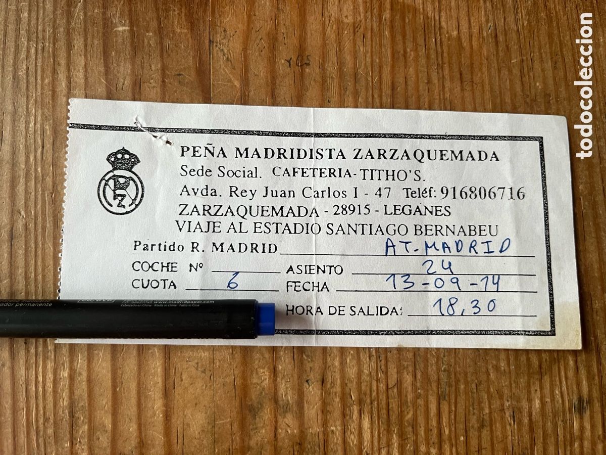 Coleccionismo deportivo: R31927 ENTRADA AUTOBUS BUS REAL MADRID ATLETICO (13-9-2014) PE&Ntilde;A MADRIDISTA ZARZAQUEMADA
