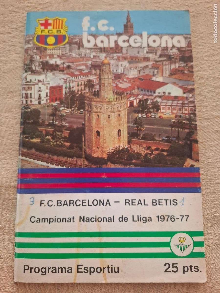 Coleccionismo deportivo: PROGRAMA ESPORTIU FC.BARCELONA - REAL BETIS - CAMPIONAT NACIONAL DE LLIGA 1976-77 - n&ordm; 489