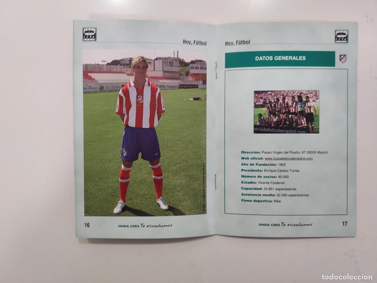 Coleccionismo deportivo: FOLLETO RADIO ONDA CERO. HOY, F&Uacute;TBOL. CLUB ATLETICO DE MADRID - BARCELONA 2003 2004. Fernando Torres