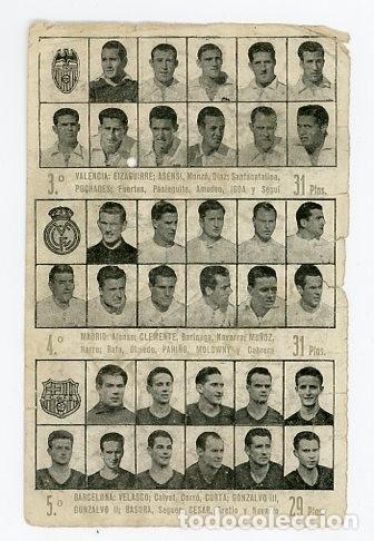 Coleccionismo deportivo: FUTBOL. TEMPORADA 1950 51. BARCELONA, MADRID, ATLETICO, VALENCIA. CORU&Ntilde;A. Hoja dinamico