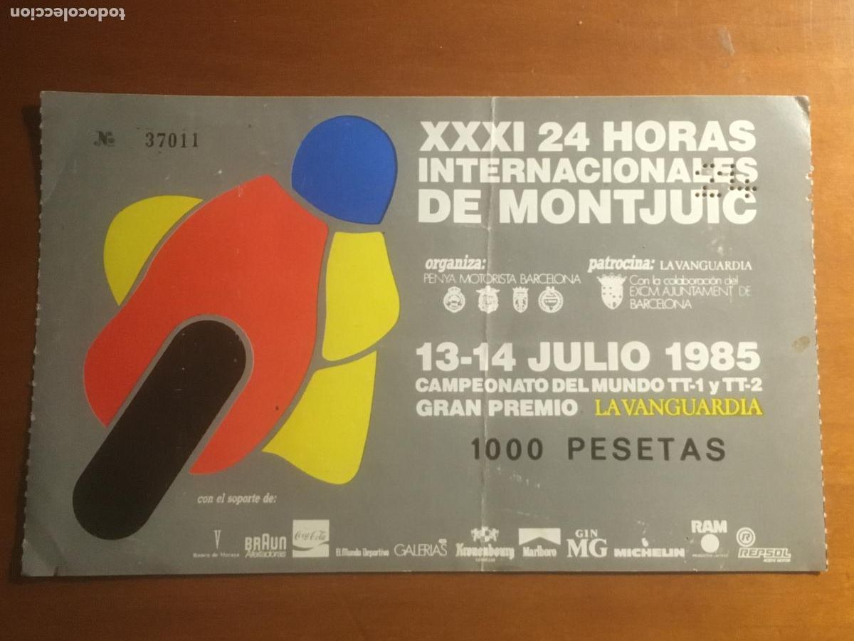 Coleccionismo deportivo: XXXI 24 horas internacionales montjuic 1985 entrada original antigua