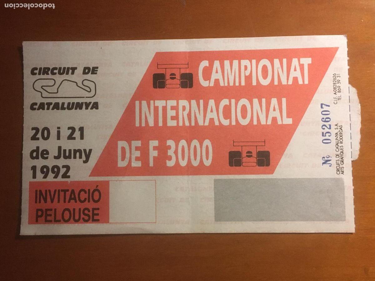 Sports collectibles: campionat internacional de F 3000 circuit catalunya junio 1992 entrada original antigua